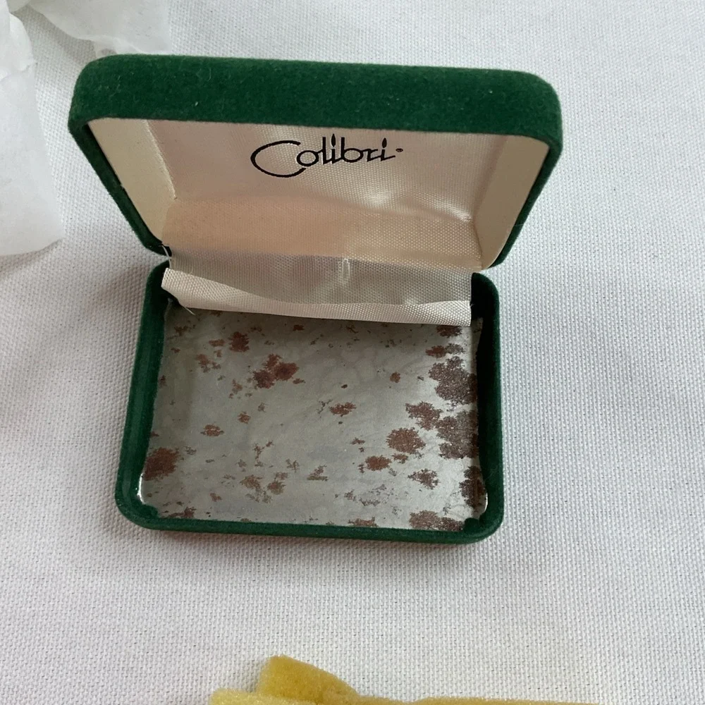 Vintage Colibri Brooch Earrings Pin Oval Cameo Flower Gold Yellow Blue 5pcs